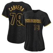 Black Authentic Jean Cabrera Women's Philadelphia Phillies Snake Skin City Jersey