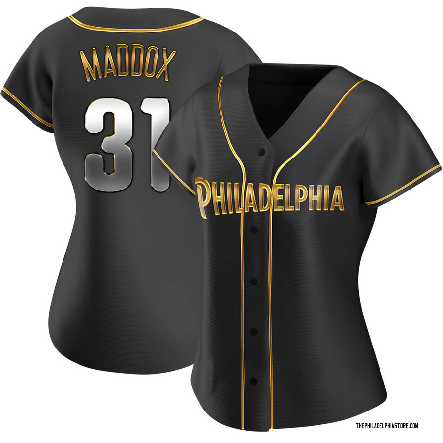 Black Golden Replica Garry Maddox Women's Philadelphia Phillies Alternate Jersey