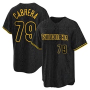Black Replica Jean Cabrera Men's Philadelphia Phillies Snake Skin City Jersey