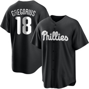 Black/White Replica Didi Gregorius Men's Philadelphia Phillies Jersey