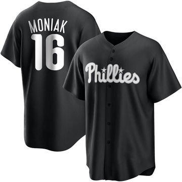 Black/White Replica Mickey Moniak Men's Philadelphia Phillies Jersey