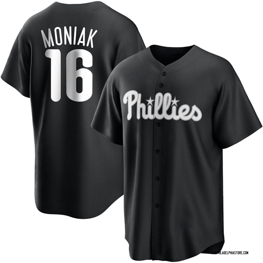 Black/White Replica Mickey Moniak Men's Philadelphia Phillies Jersey