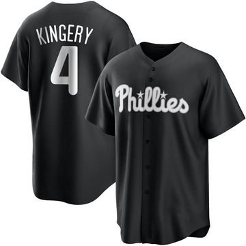 Black/White Replica Scott Kingery Men's Philadelphia Phillies Jersey