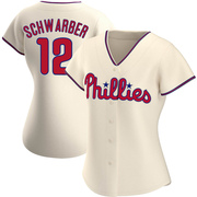 Cream Authentic Kyle Schwarber Women's Philadelphia Phillies Alternate Jersey