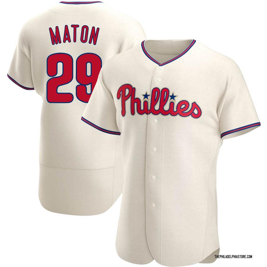 Cream Authentic Nick Maton Men's Philadelphia Phillies Alternate Jersey