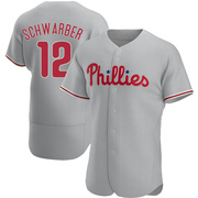Gray Authentic Kyle Schwarber Men's Philadelphia Phillies Road Jersey