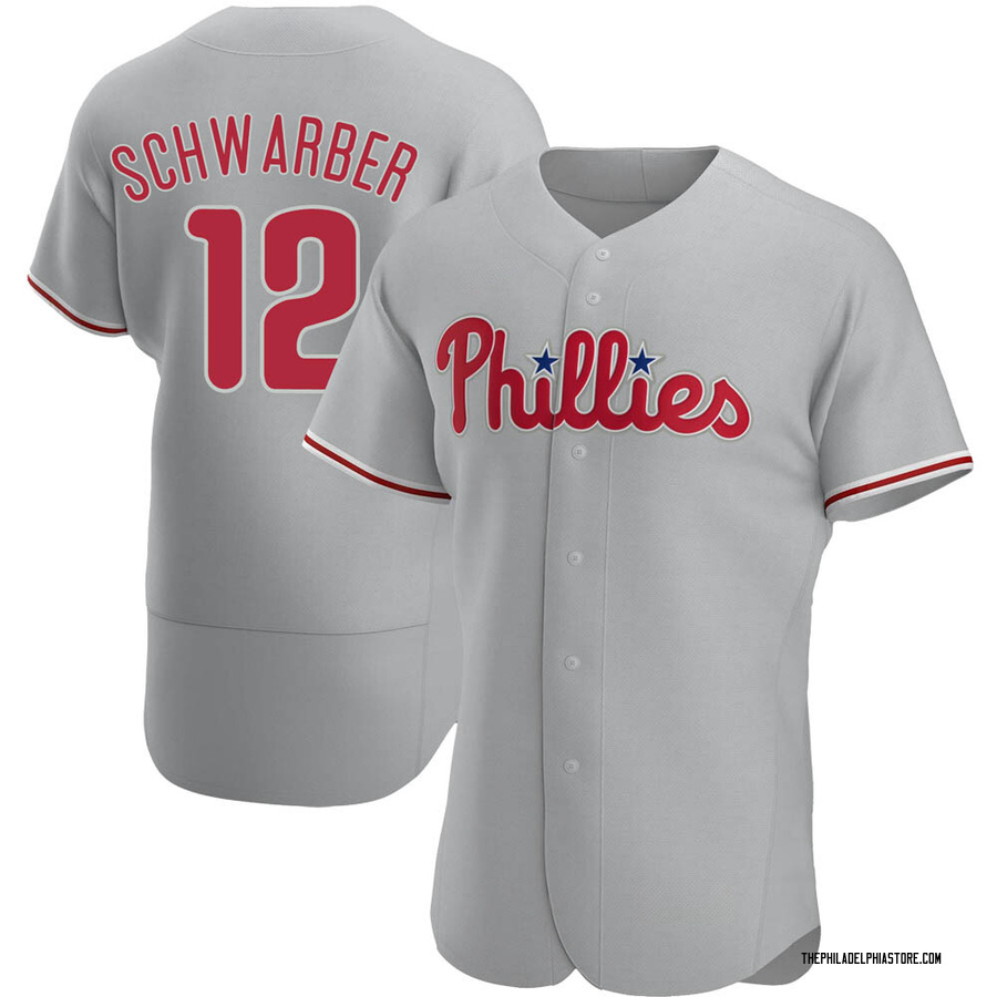 Gray Authentic Kyle Schwarber Men's Philadelphia Phillies Road Jersey
