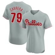 Gray Elite Jean Cabrera Men's Philadelphia Phillies Road Jersey