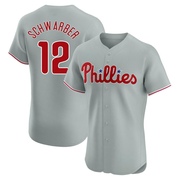 Gray Elite Kyle Schwarber Men's Philadelphia Phillies Road Jersey