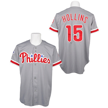 Grey Authentic Dave Hollins Men's Philadelphia Phillies Throwback Jersey