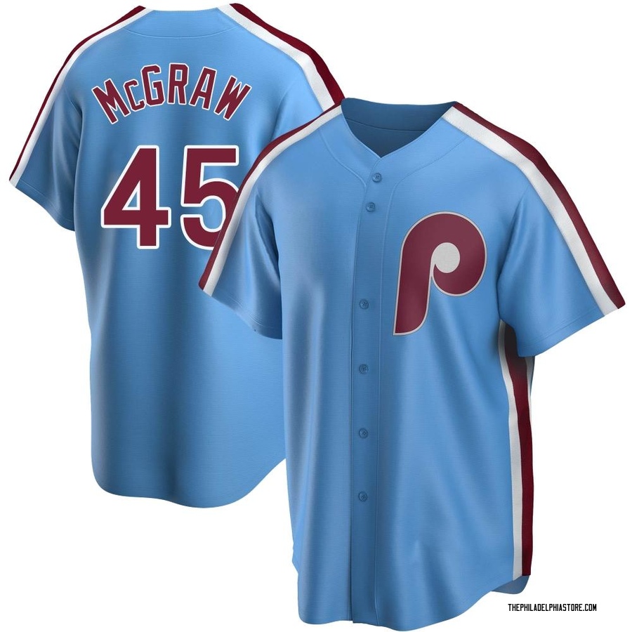 Light Blue Replica Tug McGraw Youth Philadelphia Phillies Road Cooperstown Collection Jersey