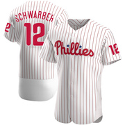 White Authentic Kyle Schwarber Men's Philadelphia Phillies Home Jersey