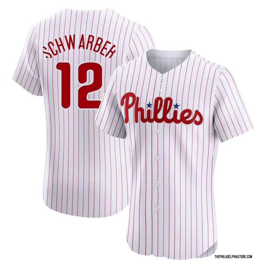 White Elite Kyle Schwarber Men's Philadelphia Phillies Home Jersey