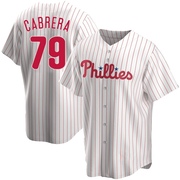 White Replica Jean Cabrera Men's Philadelphia Phillies Home Jersey