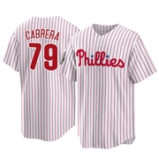 White Replica Jean Cabrera Youth Philadelphia Phillies 2022 World Series Home Jersey
