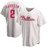 White Replica Josh Harrison Men's Philadelphia Phillies Home Jersey