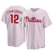 White Replica Kyle Schwarber Men's Philadelphia Phillies 2022 World Series Home Jersey