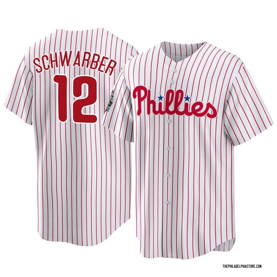 White Replica Kyle Schwarber Men's Philadelphia Phillies 2022 World Series Home Jersey