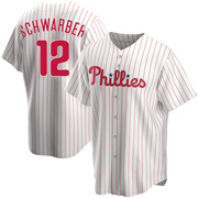 White Replica Kyle Schwarber Men's Philadelphia Phillies Home Jersey