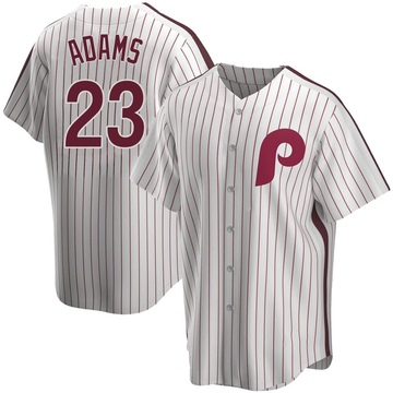 White Replica Mike Adams Men's Philadelphia Phillies Home Cooperstown Collection Jersey