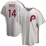 White Replica Pete Rose Men's Philadelphia Phillies Home Cooperstown Collection Jersey