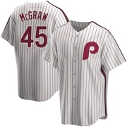 White Replica Tug McGraw Men's Philadelphia Phillies Home Cooperstown Collection Jersey